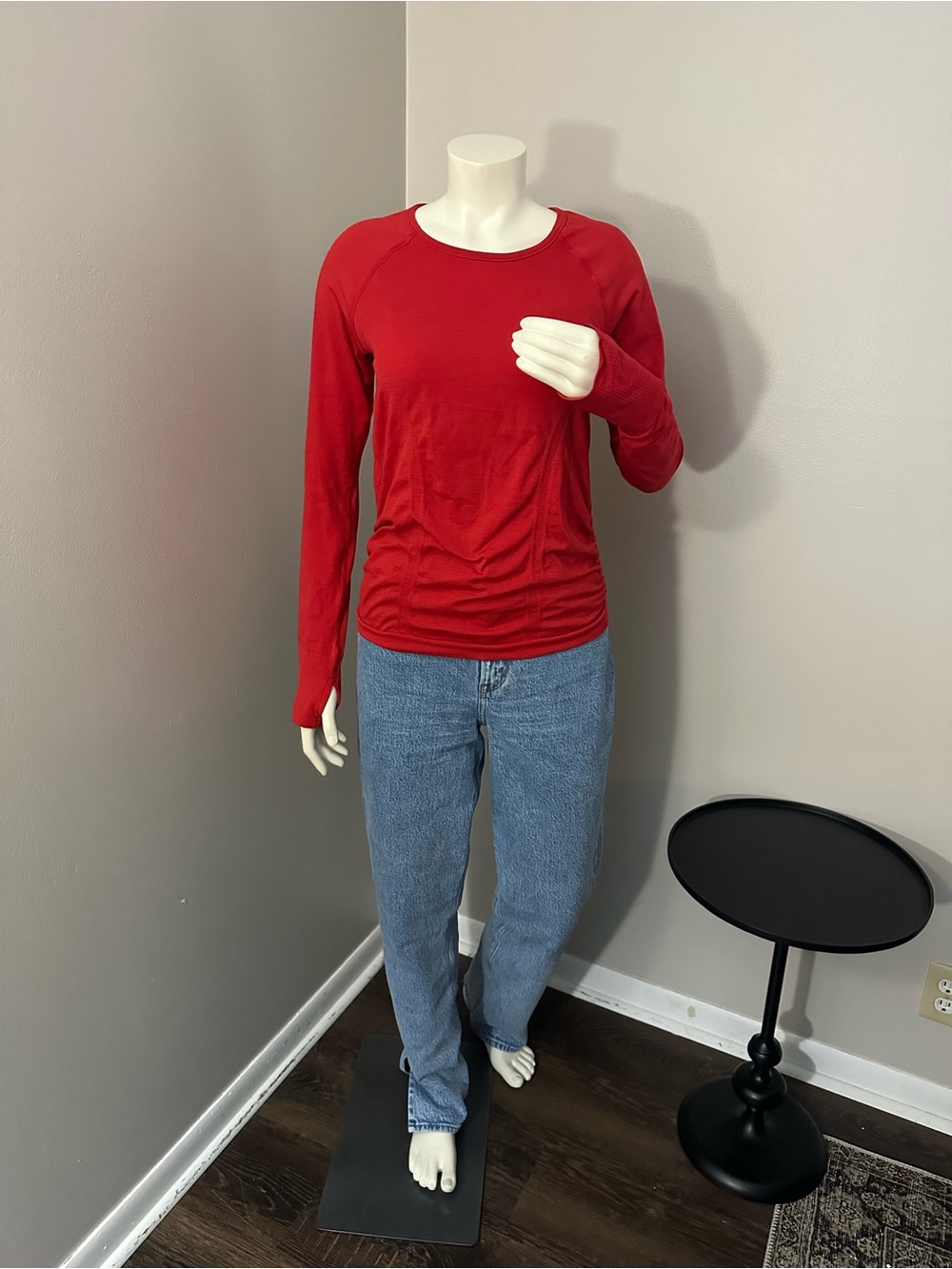 Athleta Long-Sleeve Crewneck Top — Red